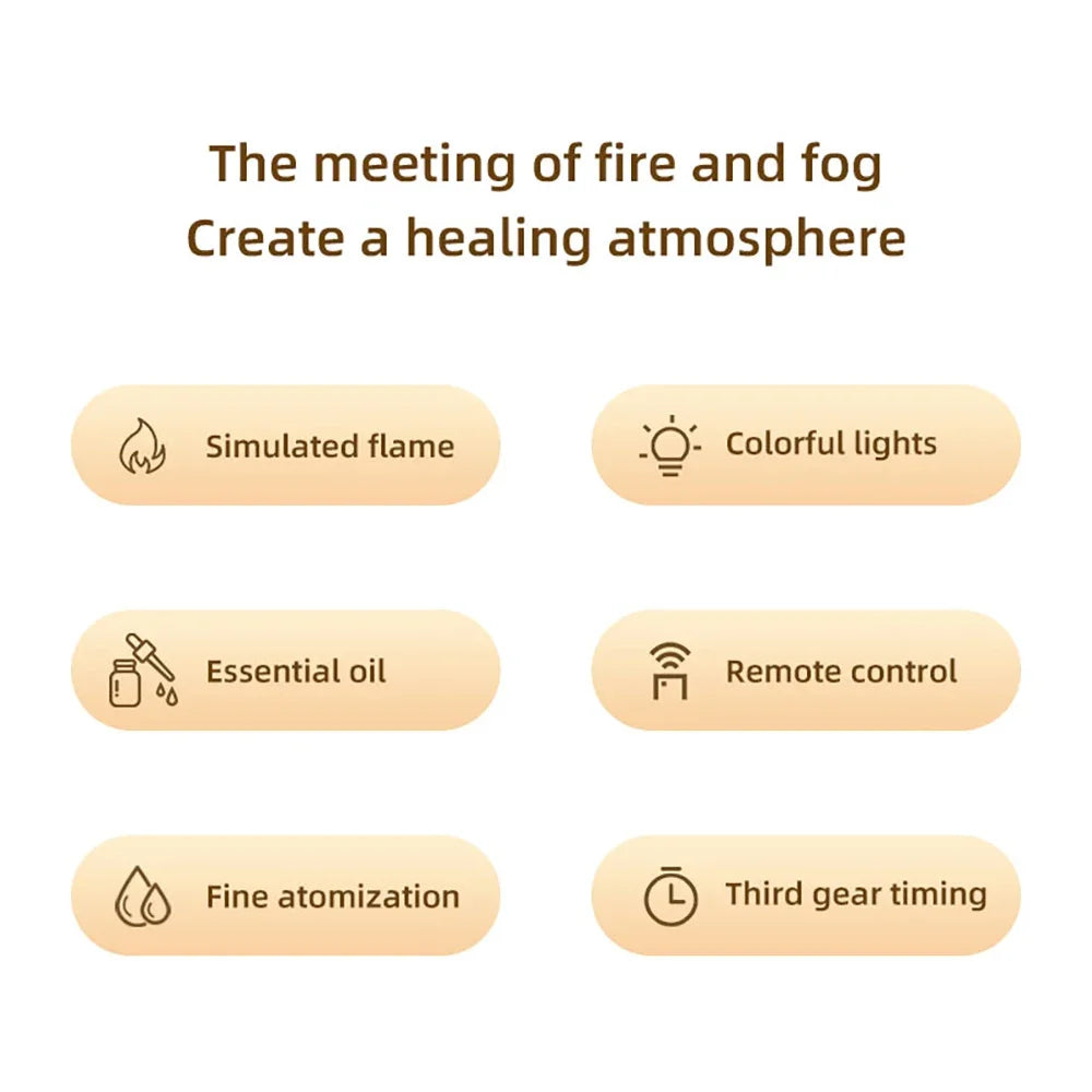 2-in-1 Fire Humidifier and Aroma Diffuser